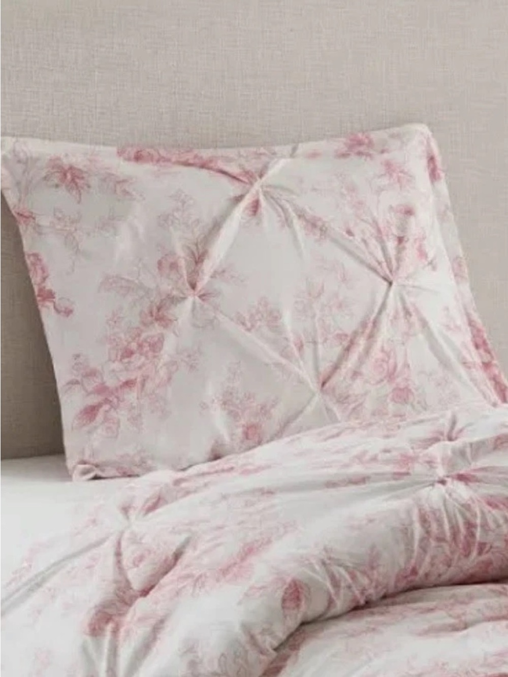 Elegant ~ Sham PINK & White Floral Pillow Sham ~ Machine Washable ~
Discontinued